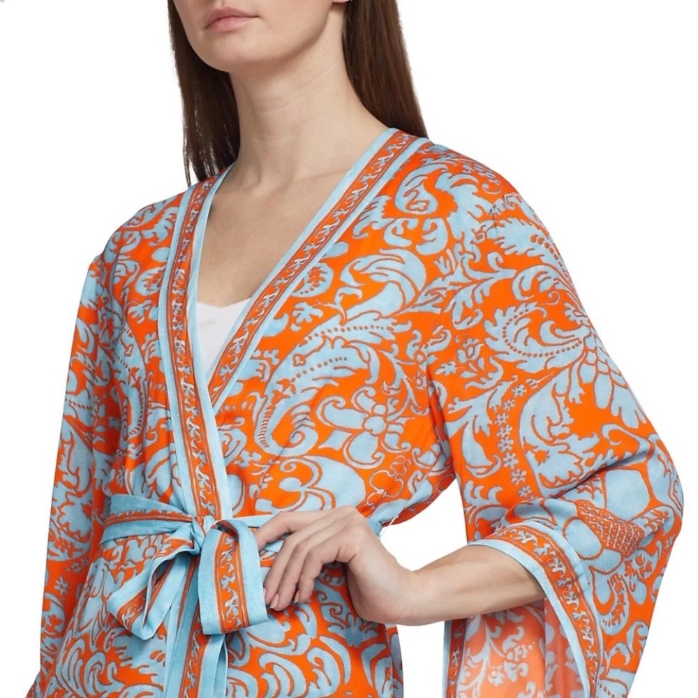 Alice + Oivia Domino Tie Waist Jacket / Robe sz M NEW